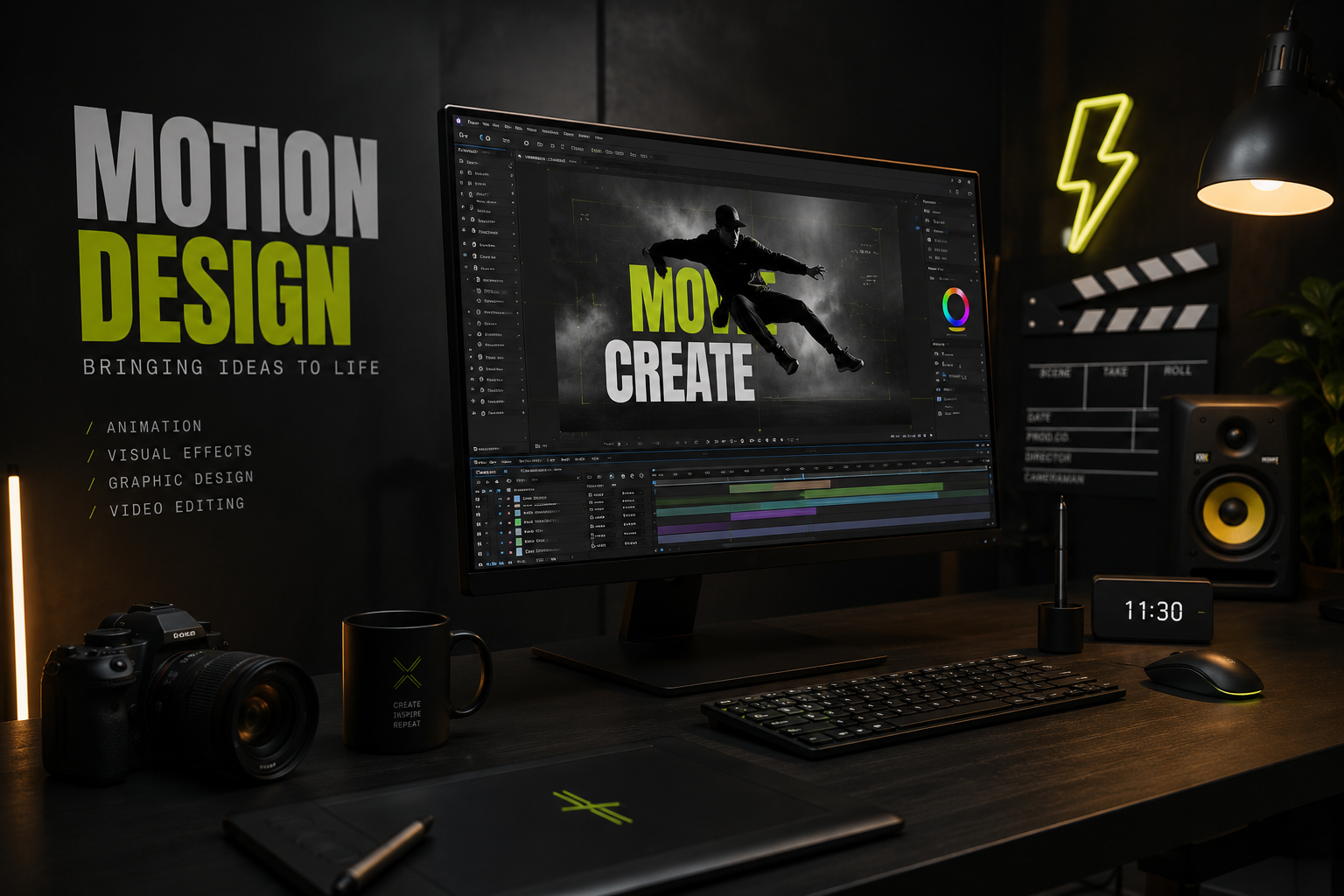 Professional motion graphics and video editing